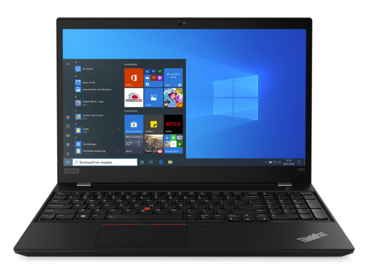 NOTEBOOK RICONDIZIONATO LENOVO THINKPAD T590 15.6'' CORE I5-8265U RAM 16GB SSD 512GB WINDOWS 11 PRO GRADO B+
