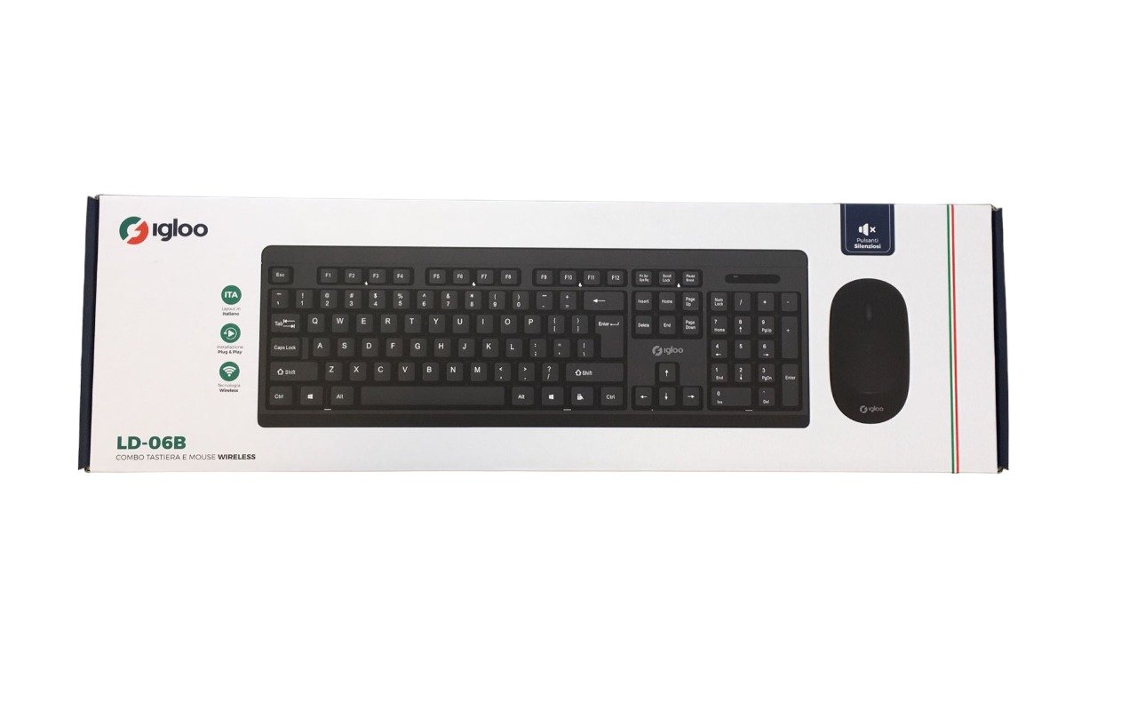 KIT TASTIERA MOUSE WIRELESS IGLOO LD-06B